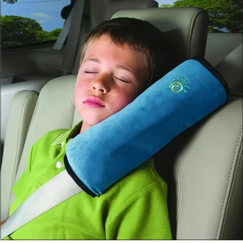 Kids Car Seat Belt Shoulder Protector & Neck Pillow | Soft Velvet
