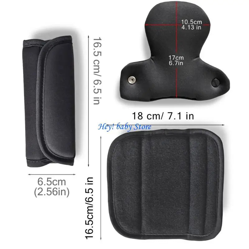 3-Piece Baby Car Seat Belt Cover Set | Padded Shoulder Comfort