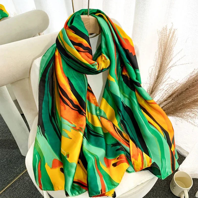 Spring Scarf Women's Luxury Design Silk Smooth Soft Muslim Headband