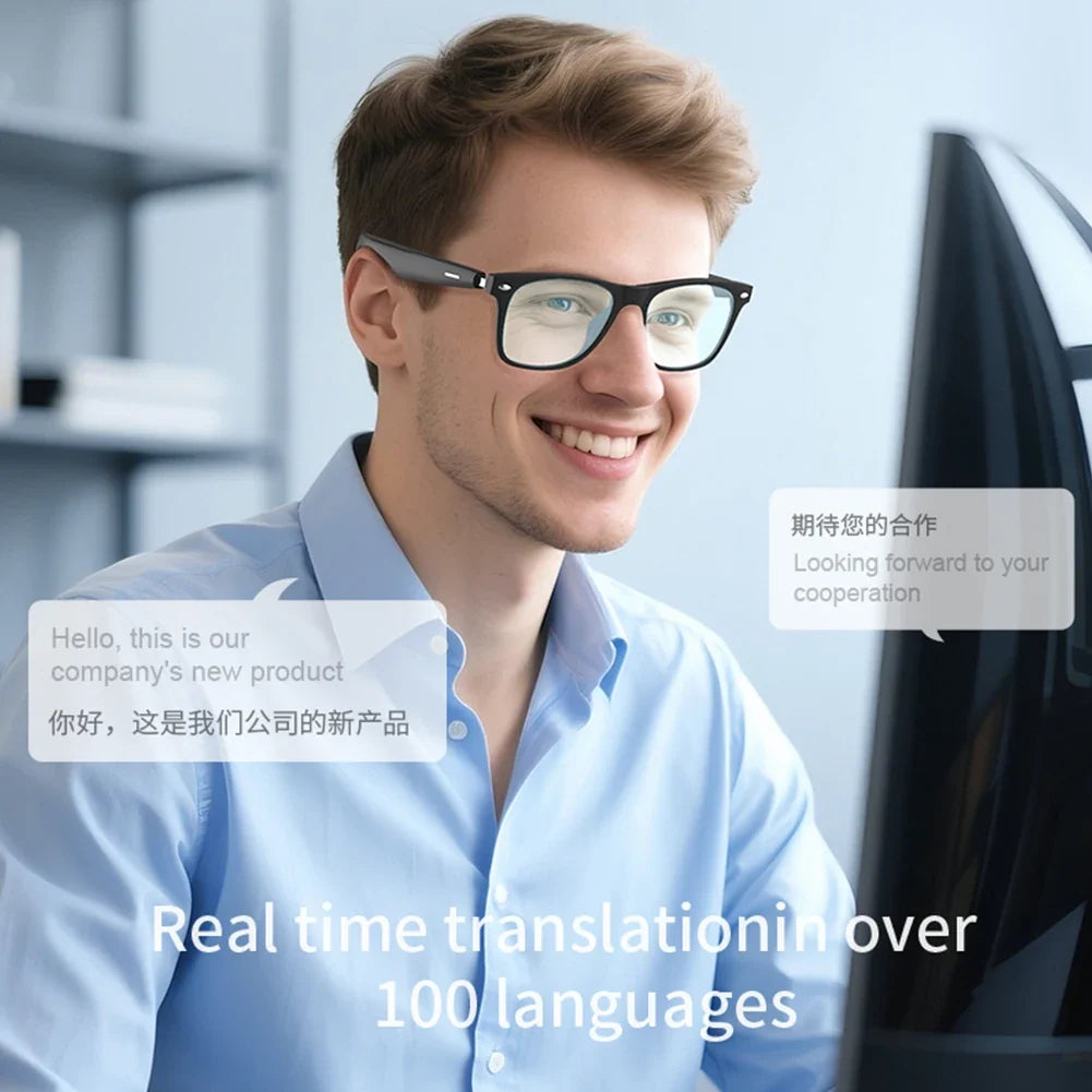 AI Intelligent Translation Glasses Sports Driving Sunglasses Support