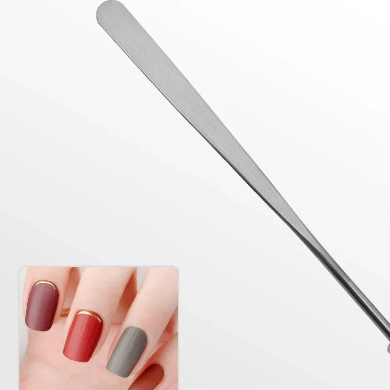 Stainless Steel Nail Art Gel Spatula & Pigment Mixing Tool