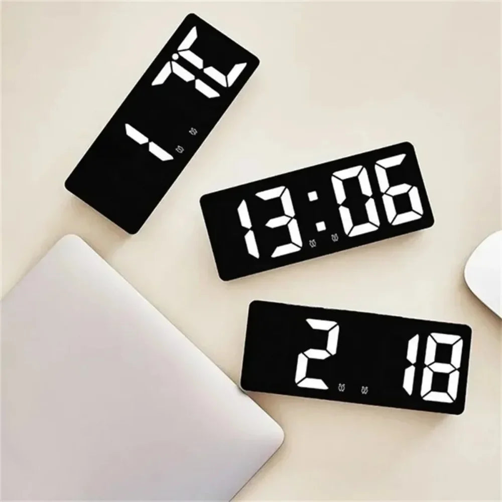 Large LED Digital Alarm Clock | Mirror Display & Snooze