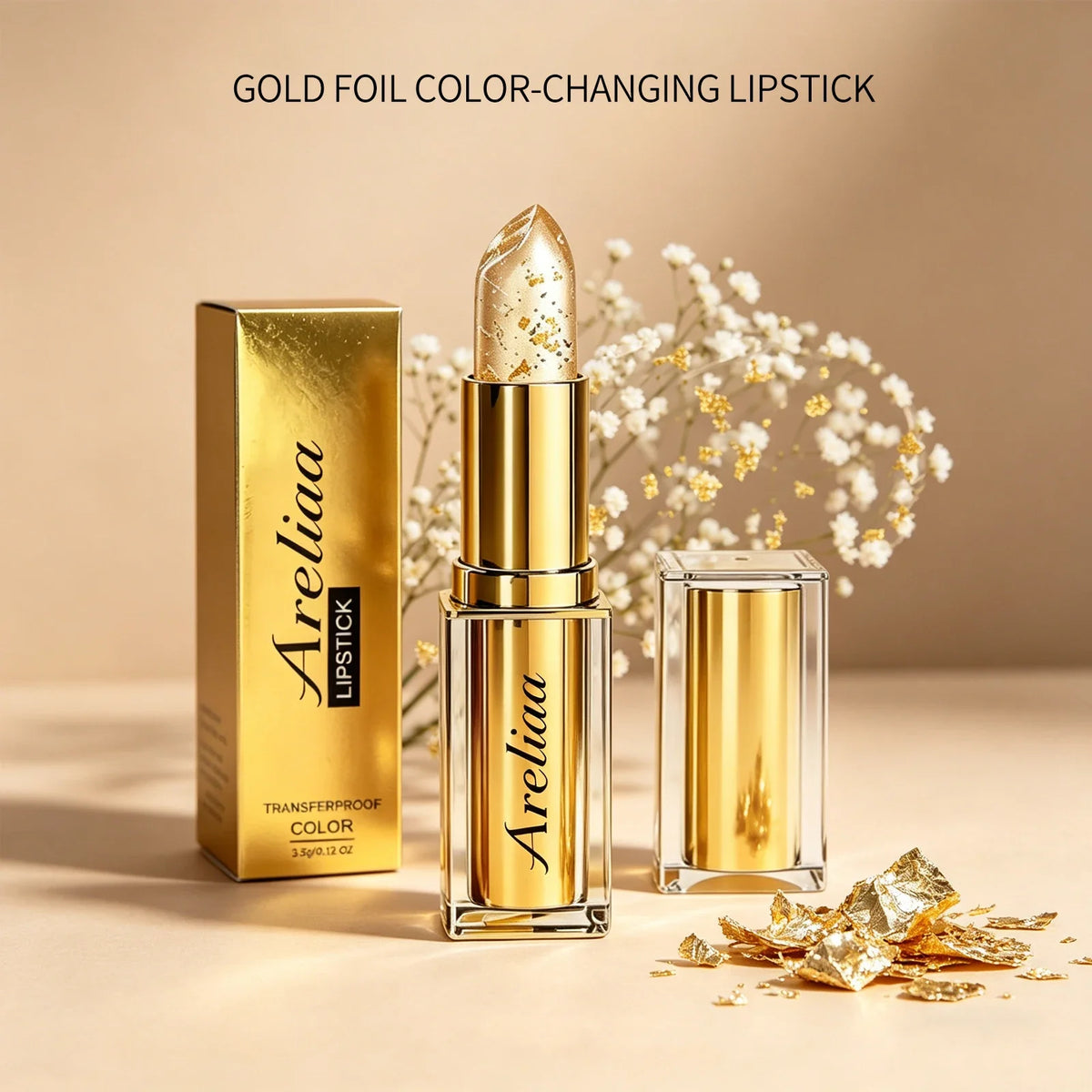 Gold Foil pH Color Changing Lip Balm | Moisturizing Lip Gloss
