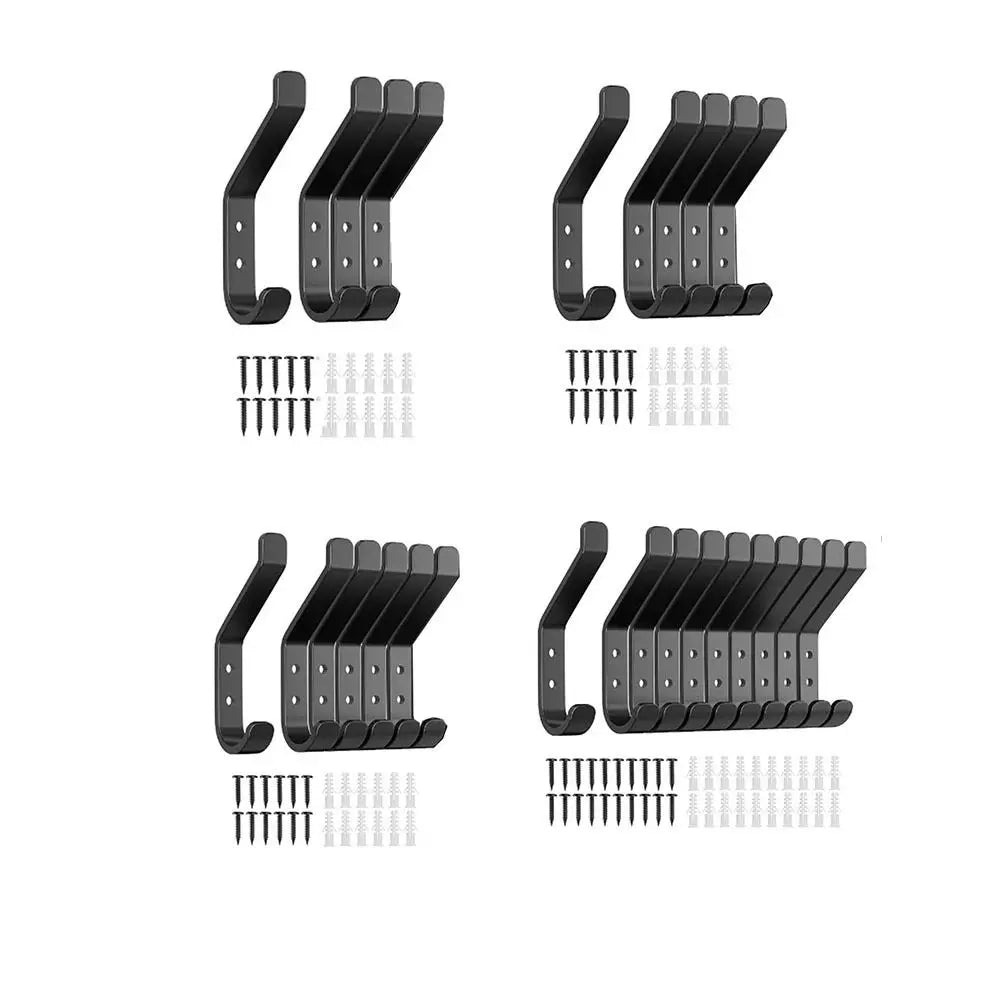 Heavy Duty Black Carbon Steel Wall Hooks – Multi-Pack Set
