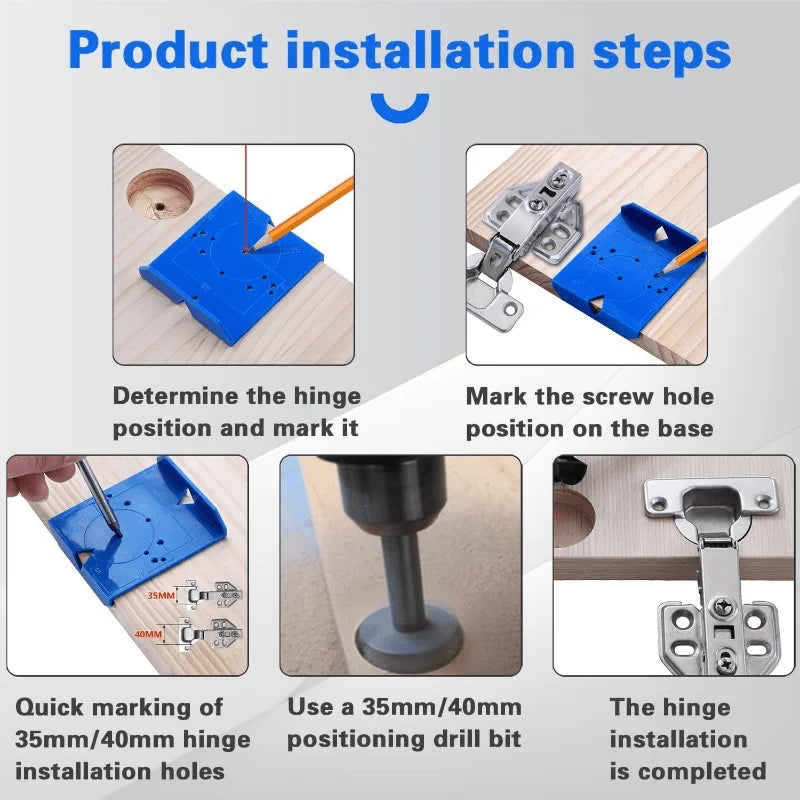 35 Hinge Drilling Locator Cabinet Door Punching Positioning Ruler