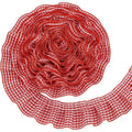 Cerise Gingham Ruffle Ribbon 40mm | 10m Polyester Craft Trim