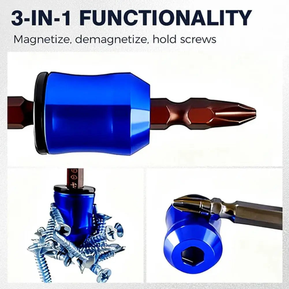 3-in-1 Magnetic Screwdriver Bit Ring – 6.35mm Hex Aluminum
