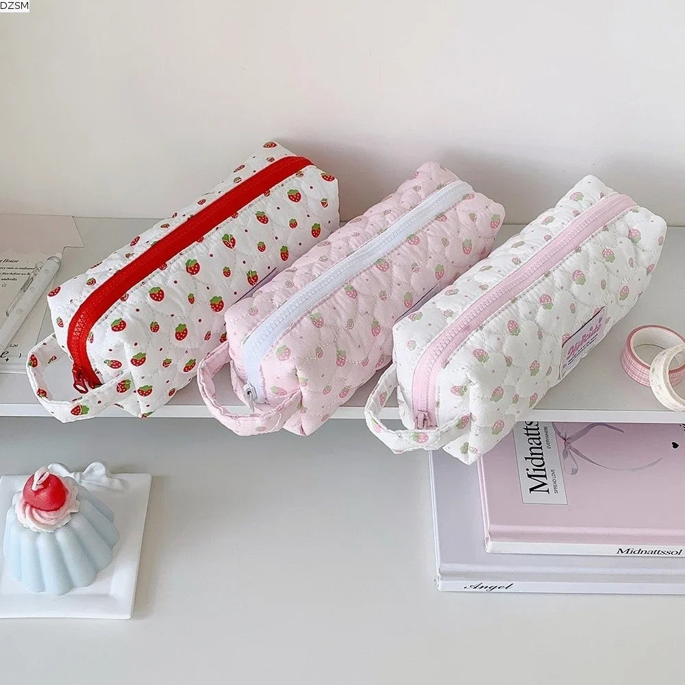 Strawberry Pencil Case – Large Capacity Korean Aesthetic Pouch