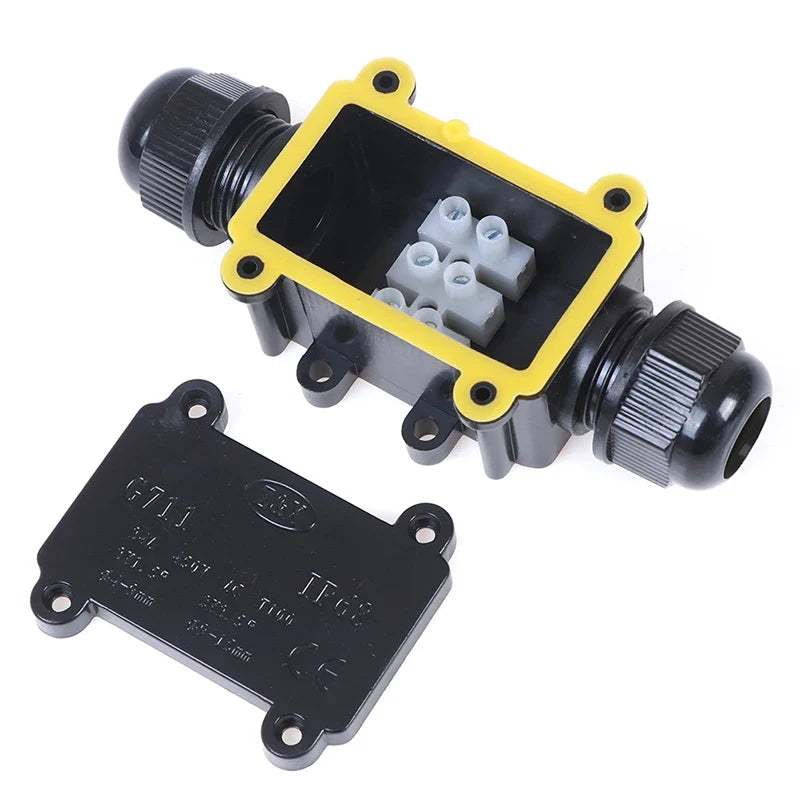 2 Way Waterproof Electrical Junction Box Outdoor Lighting Cable IP68