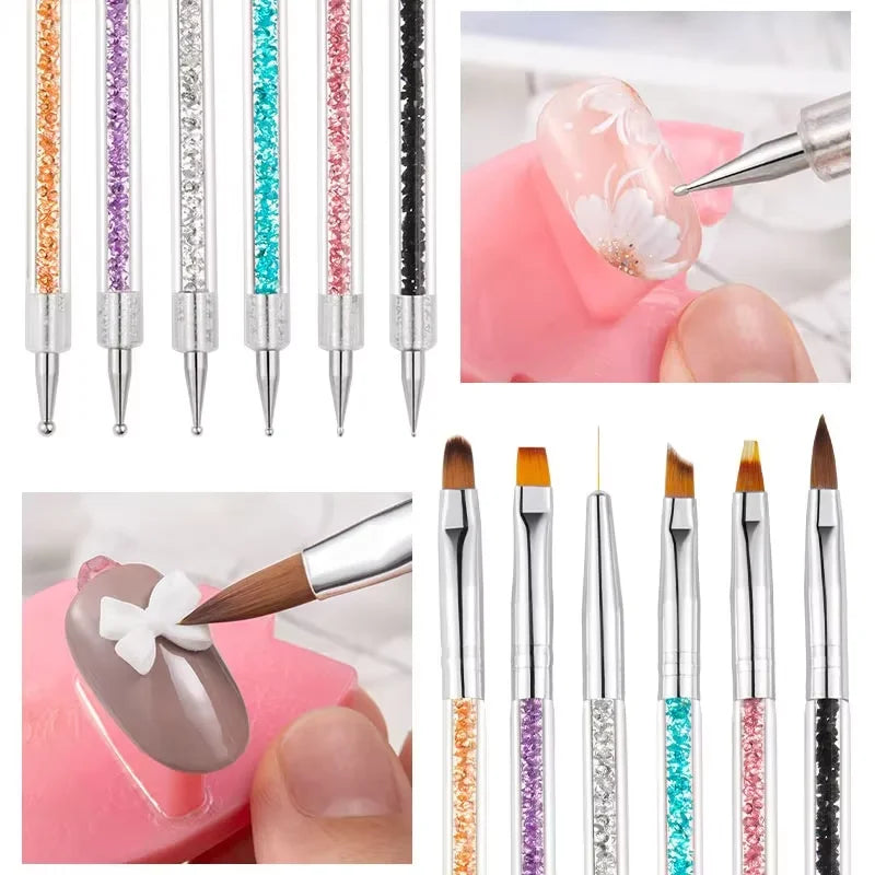 6-Piece UV Gel Nail Art Brush Set – Liner & Acrylic Pens