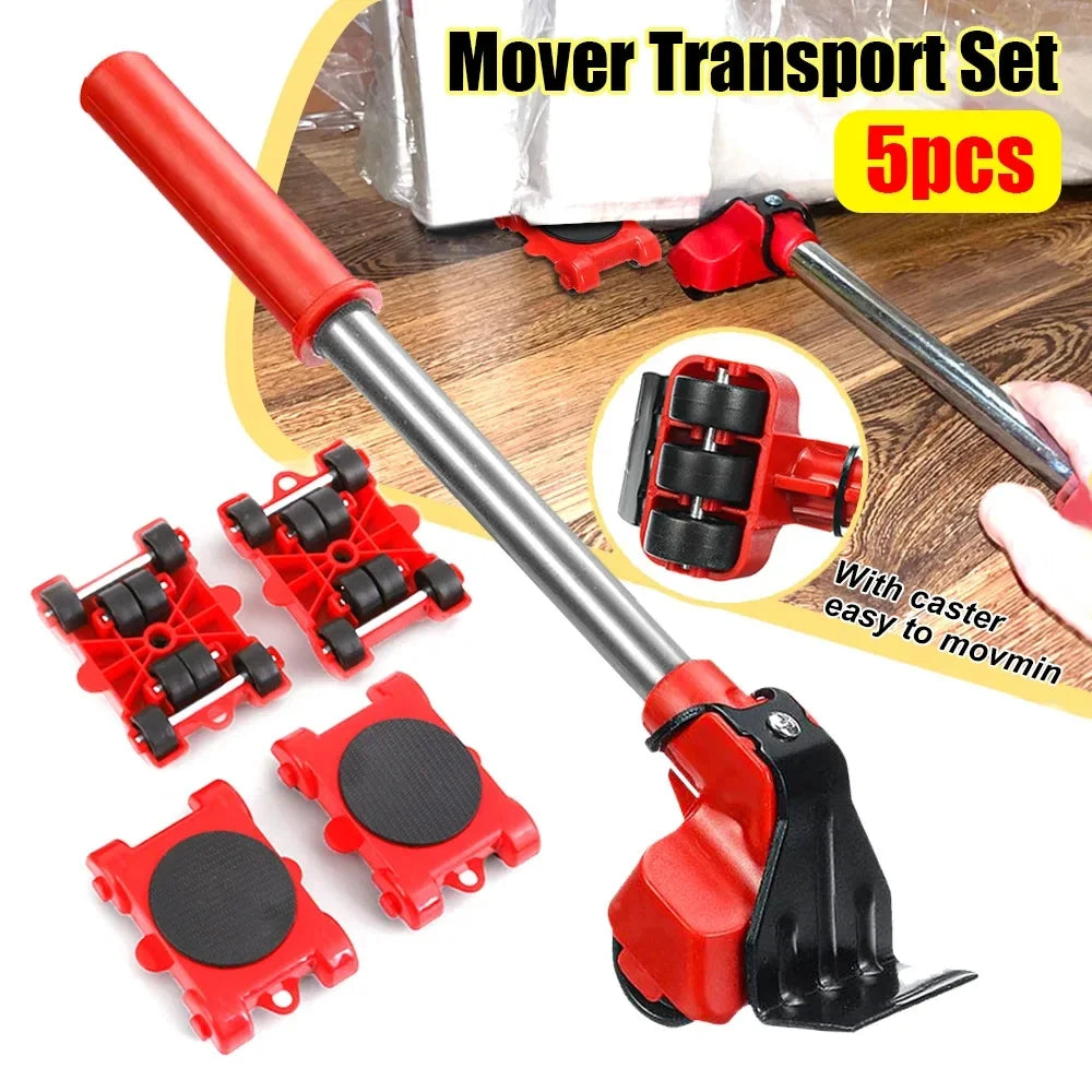 5-Piece Furniture Lifter & Mover Set with Roller Wheels
