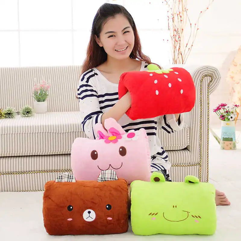 Soft Plush Hand Warmer Pillow – Kids Cartoon Stuffed Animal Cushion