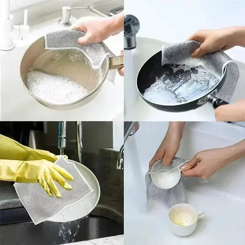 Magic Steel Wire Cleaning Cloths – Dish & Pot Scrubbers
