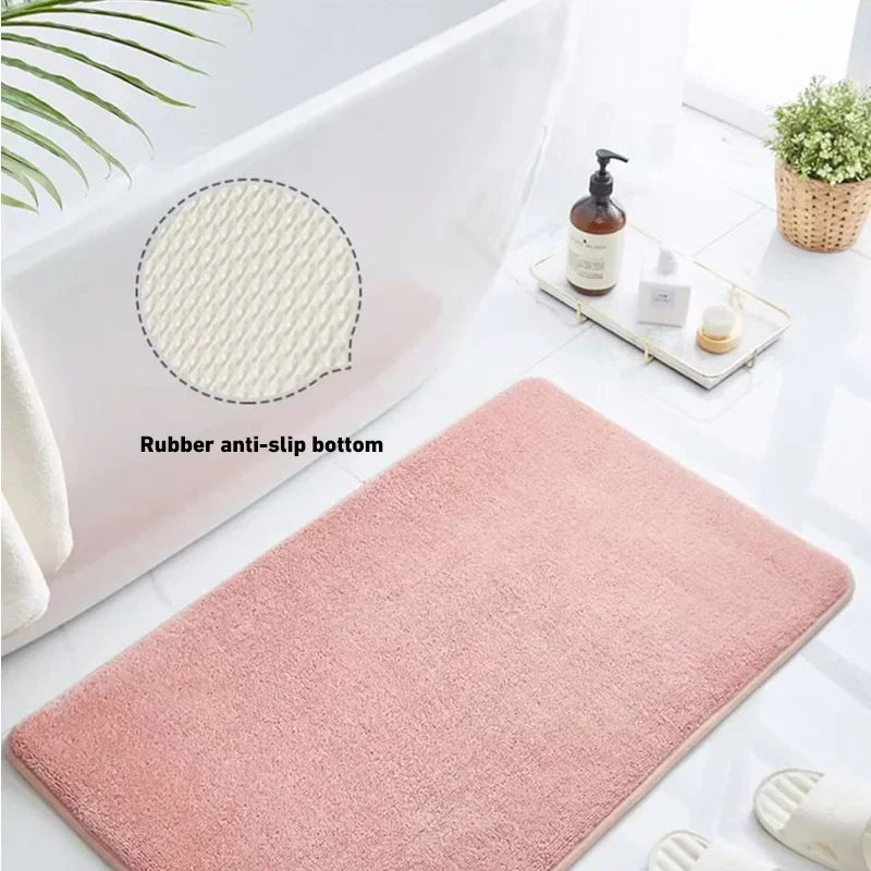 Super Absorbent Anti-Slip Coral Velvet Bath Mat | Cotton Floor Mat