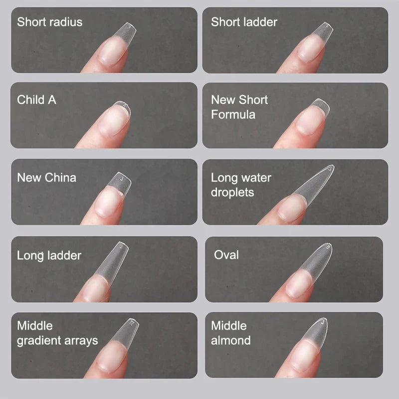 100 PCS Coffin Press On Nails – Clear Fake Nail Tips
