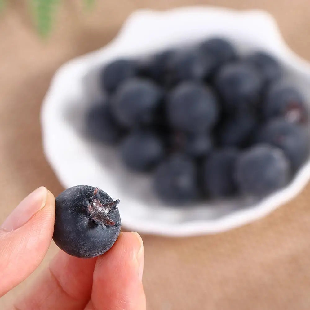 Artificial Blueberry Décor Props – 20pc Fake Foam Berries