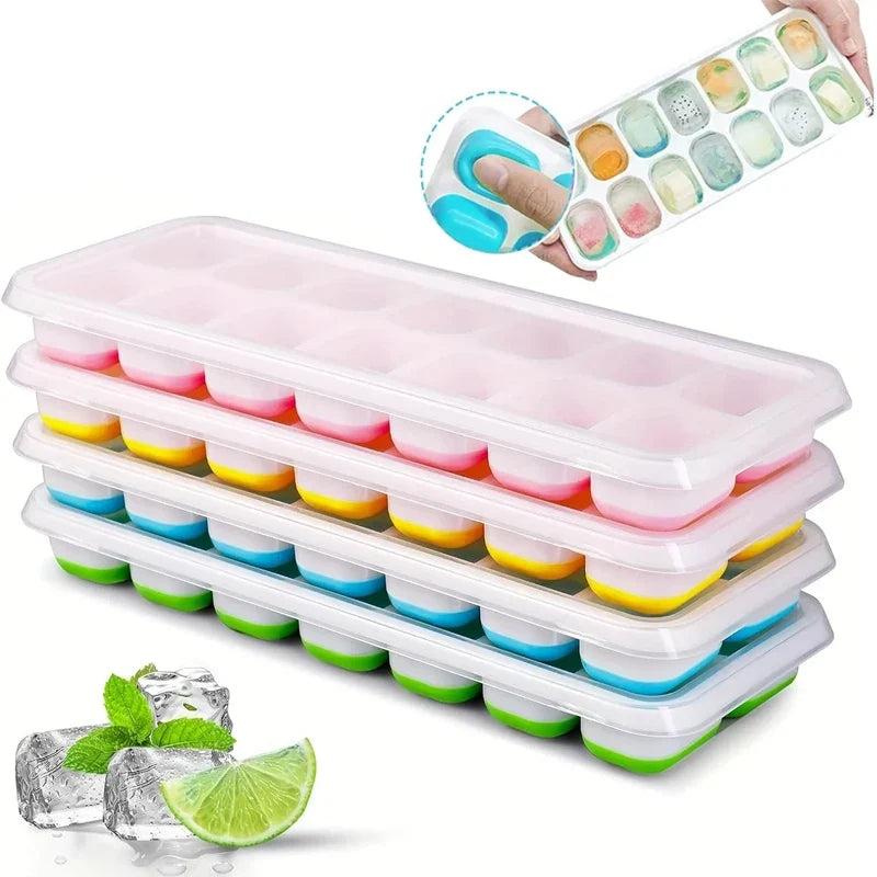 14-Grid Silicone Ice Cube Tray with Lid – Reusable Mold