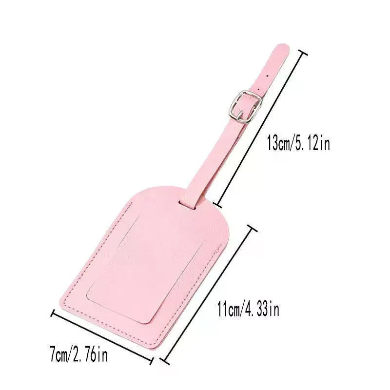 PU Leather Luggage Tag – Name ID Address Holder for Travel