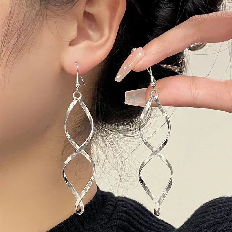 Women's Spiral Wave Drop Earrings | Stainless Steel Gift Pair