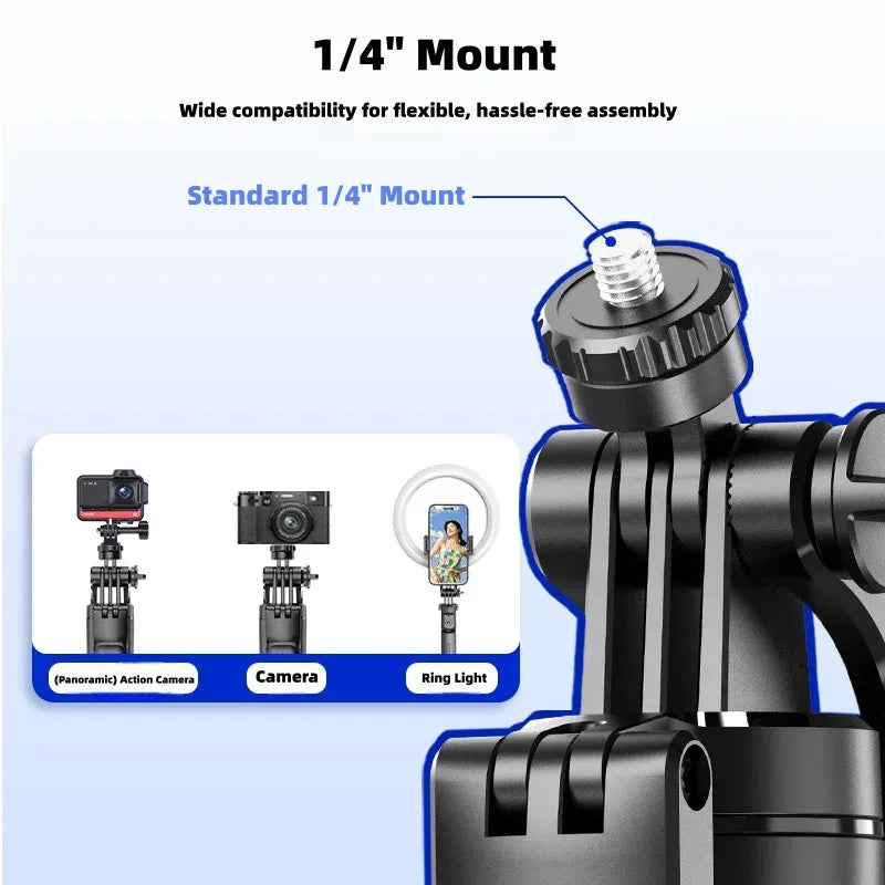 1.7m Selfie Stick Tripod | Bluetooth 360° Remote iOS & Android