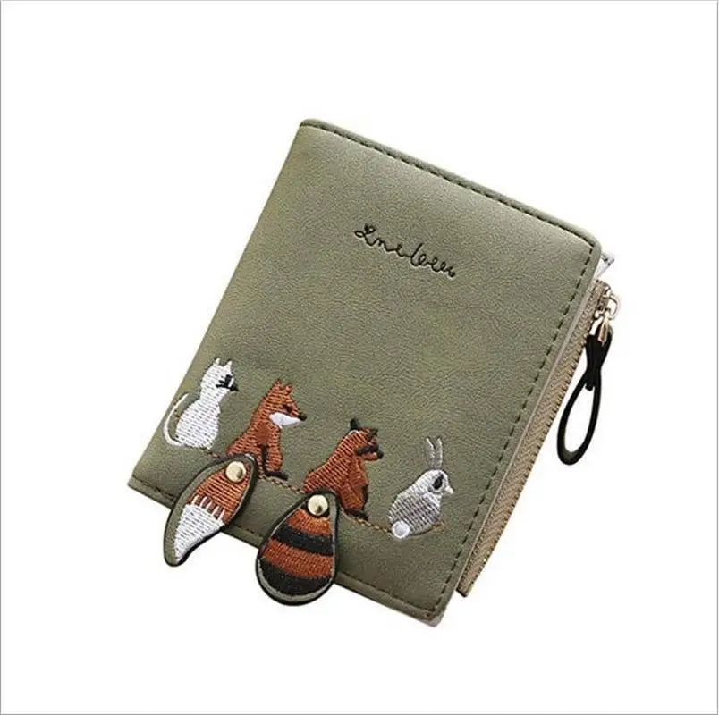 Women's Cartoon Animal Print Mini Wallet – Coin Purse & Card Holder
