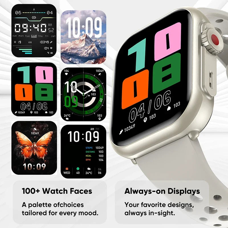 BOXUXING 1.85" AMOLED Smart Watch – Bluetooth Call, GPS, IP68