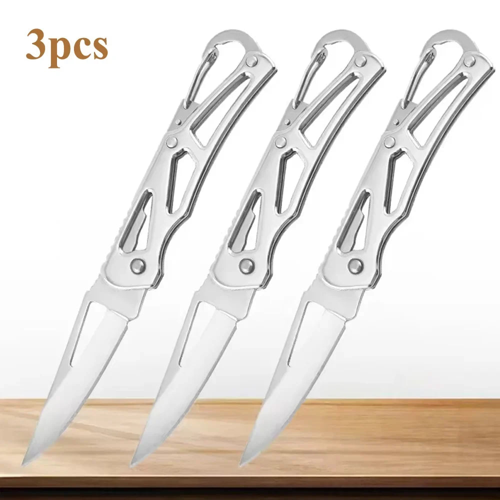 Stainless Steel Folding Fruit Knife – Pocket Knife with Keychain