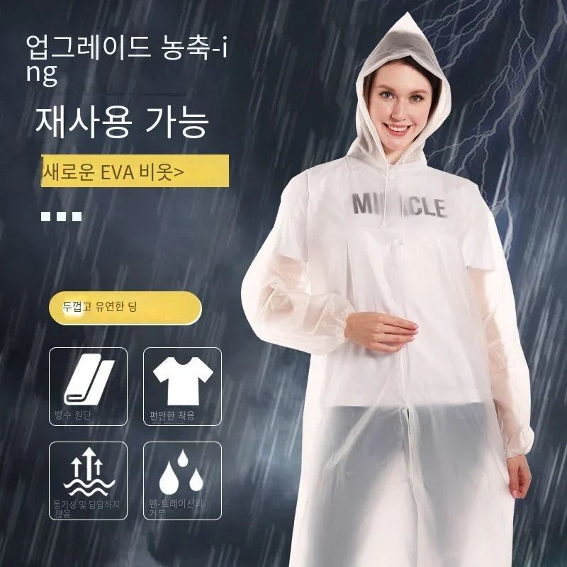 EVA Unisex Waterproof Raincoat – Hooded Outdoor Rainwear