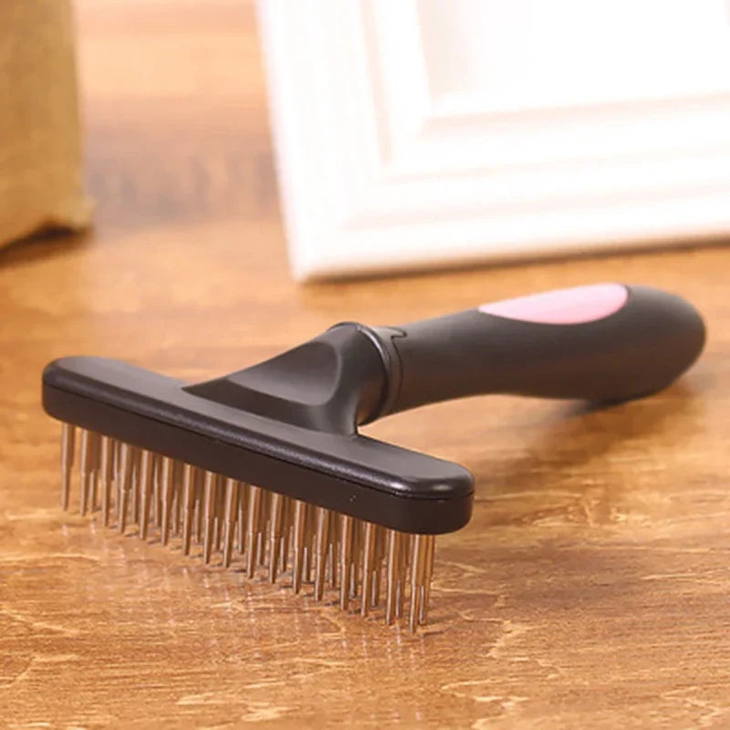 Dog Deshedding Dematting Rake – Double Row Pins for Dogs & Cats