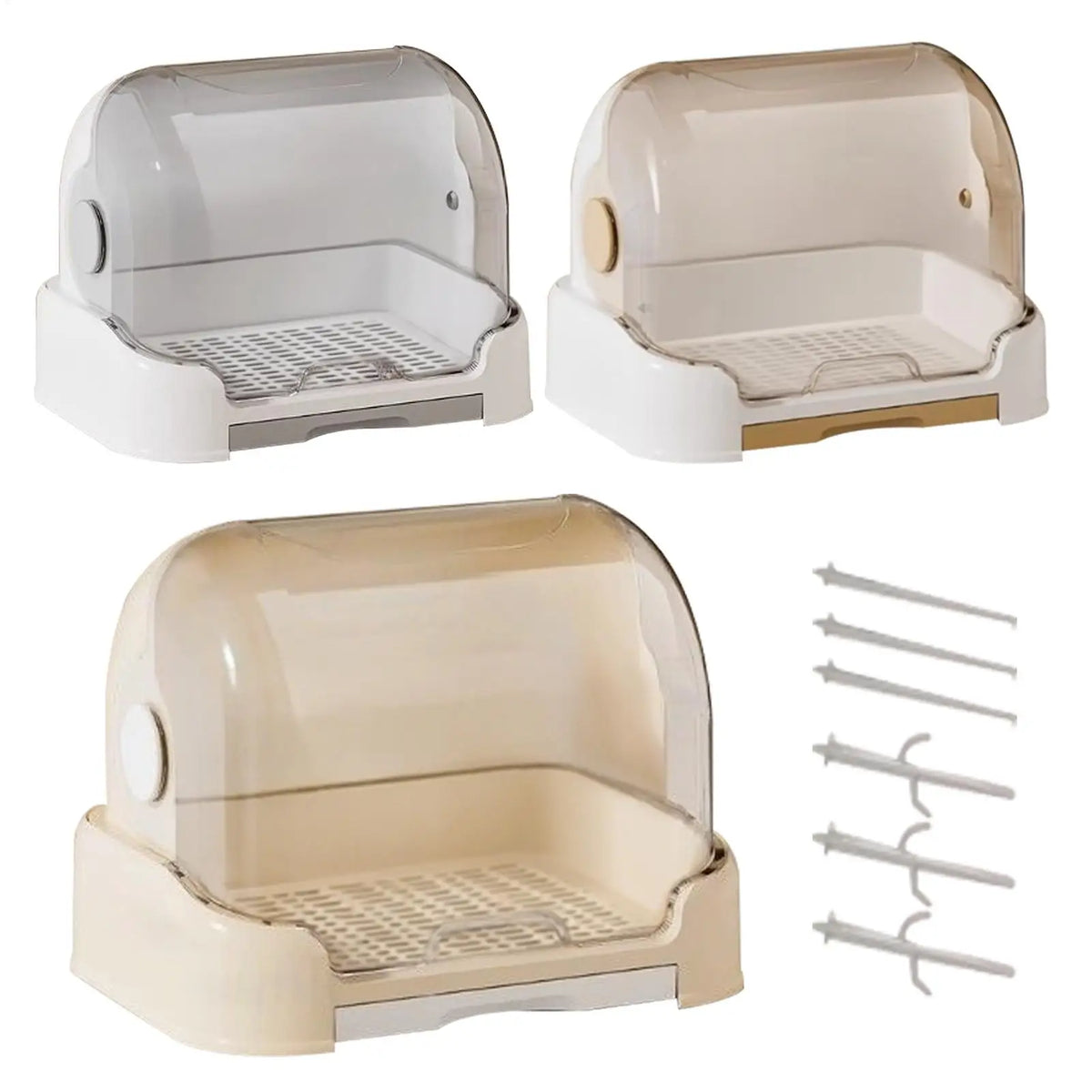 Baby Bottle Organizer with Drain Tray & Dustproof Lid