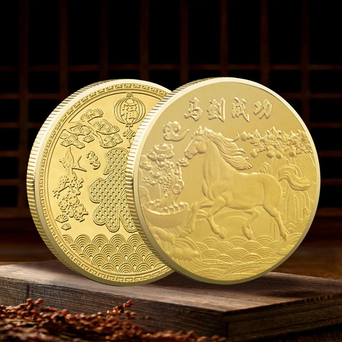 2026 Year of the Horse Gold Coin – Chinese Lucky Mascot Ornament
