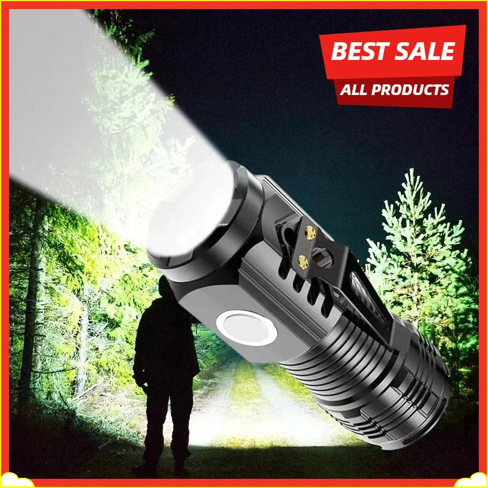 LED Strong Light Flashlight Rechargeable Multi Functional Long Range