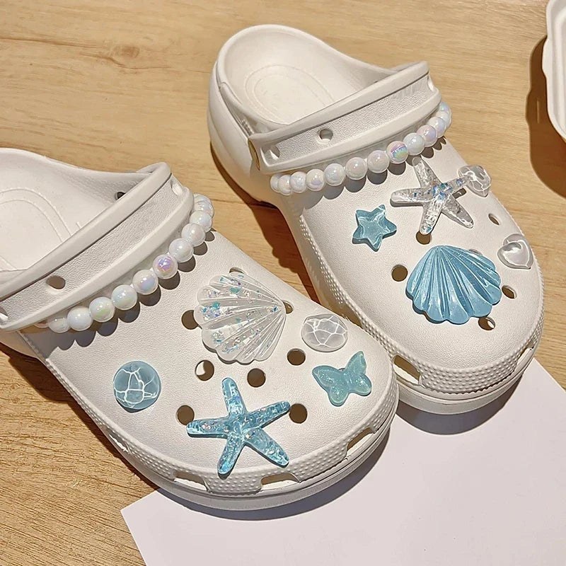 Starfish & Shell Resin Shoe Charms – DIY Clog Sandal Decor