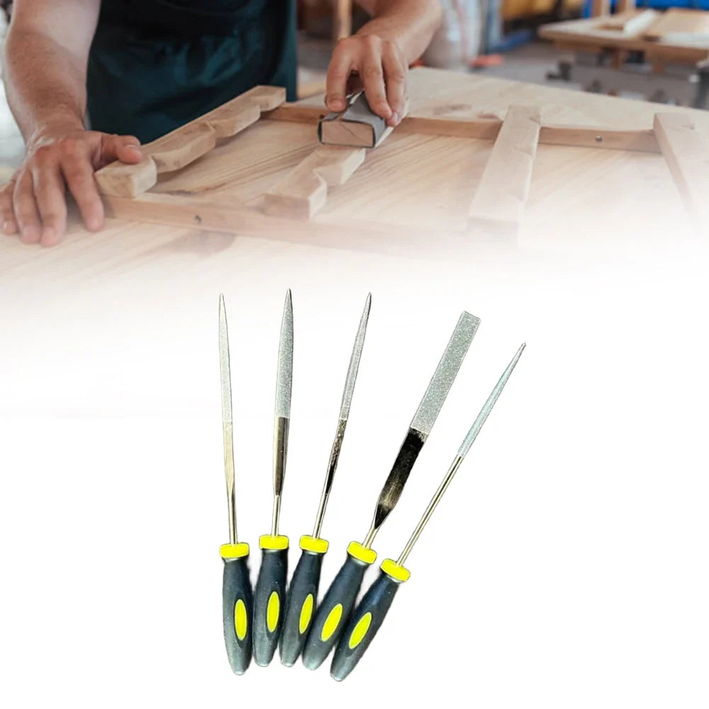 Emery Needle File Set – 5 Shapes for Metal, Wood & Jewelry