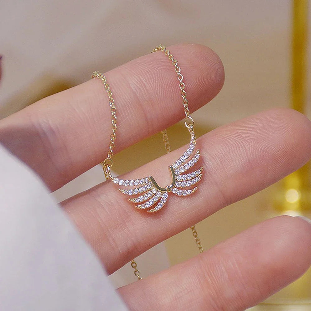 Huitan Wing Pendant Necklace – CZ Women's Fashion Jewelry