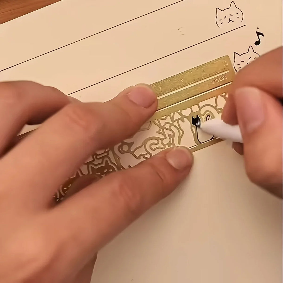 3-in-1 Cat Lover Metal Ruler – Bookmark & Template, 20+ Designs