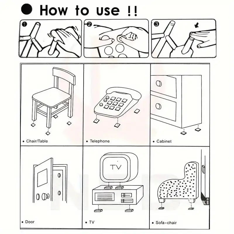 Anti-Noise Furniture Pads 30-Pack | Non-Slip Leg Protectors