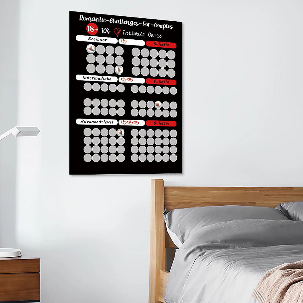 100 Dates Scratch Off Poster – Couples Date Night & Valentine Gift