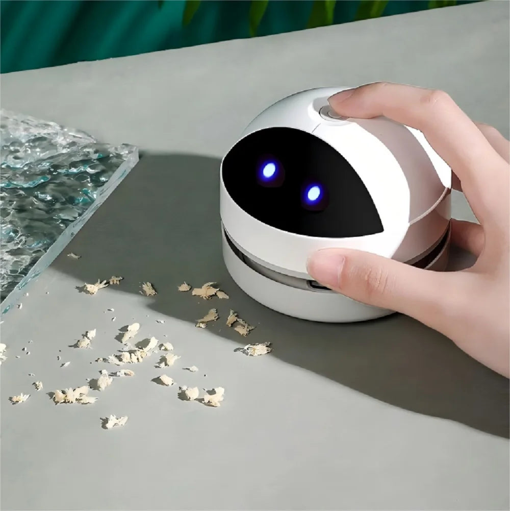 HOMEFISH Mini Desktop Vacuum Cleaner USB Rechargeable + Brush
