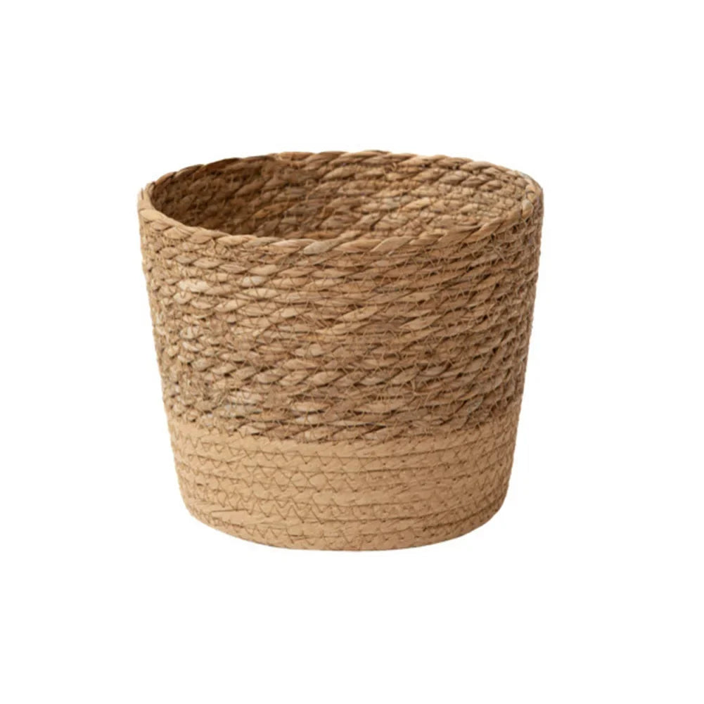 Handwoven Straw Plant Basket with Leak-Proof Liner | 3 Sizes