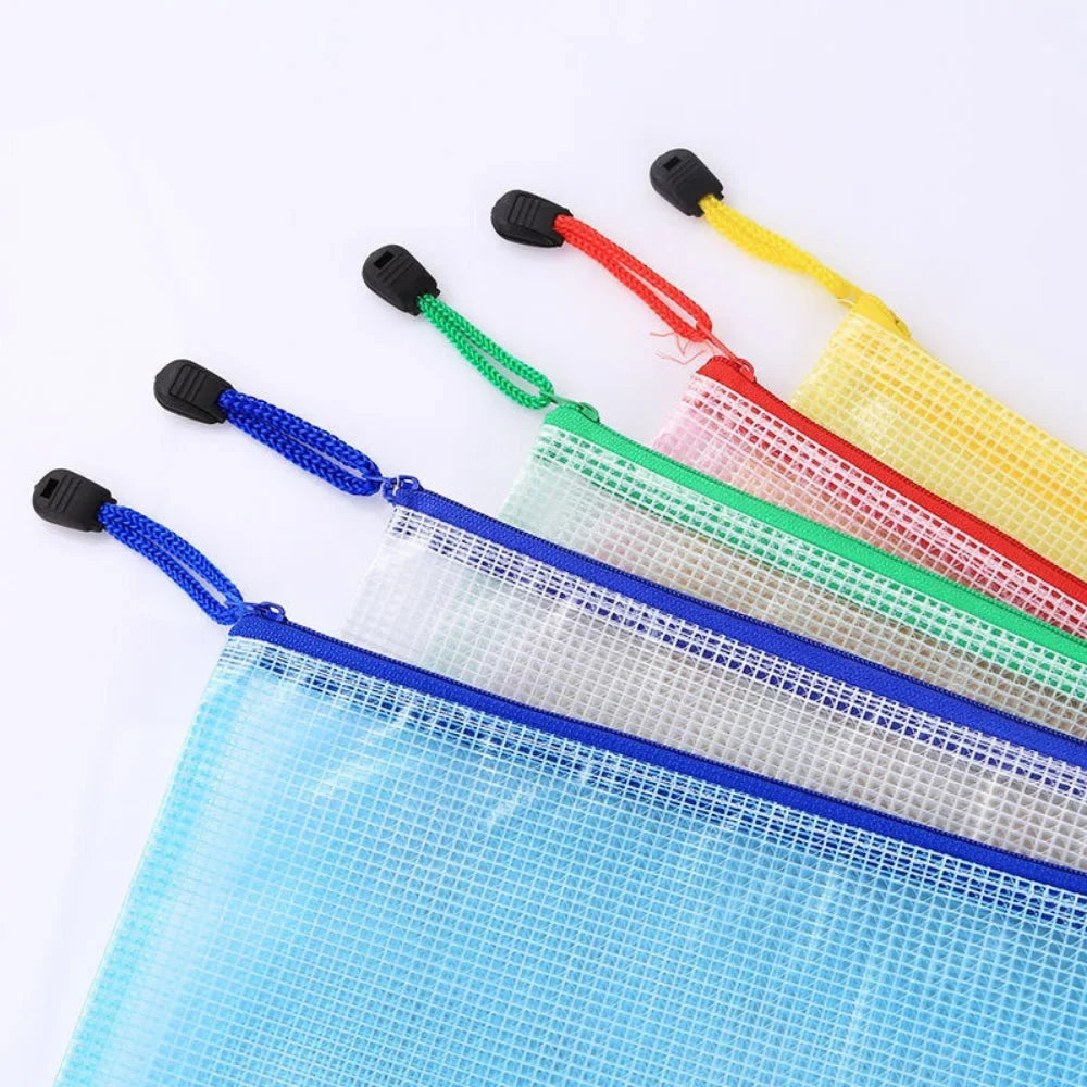 PVC Waterproof Zip Pocket Folder – Document Stationery Organizer