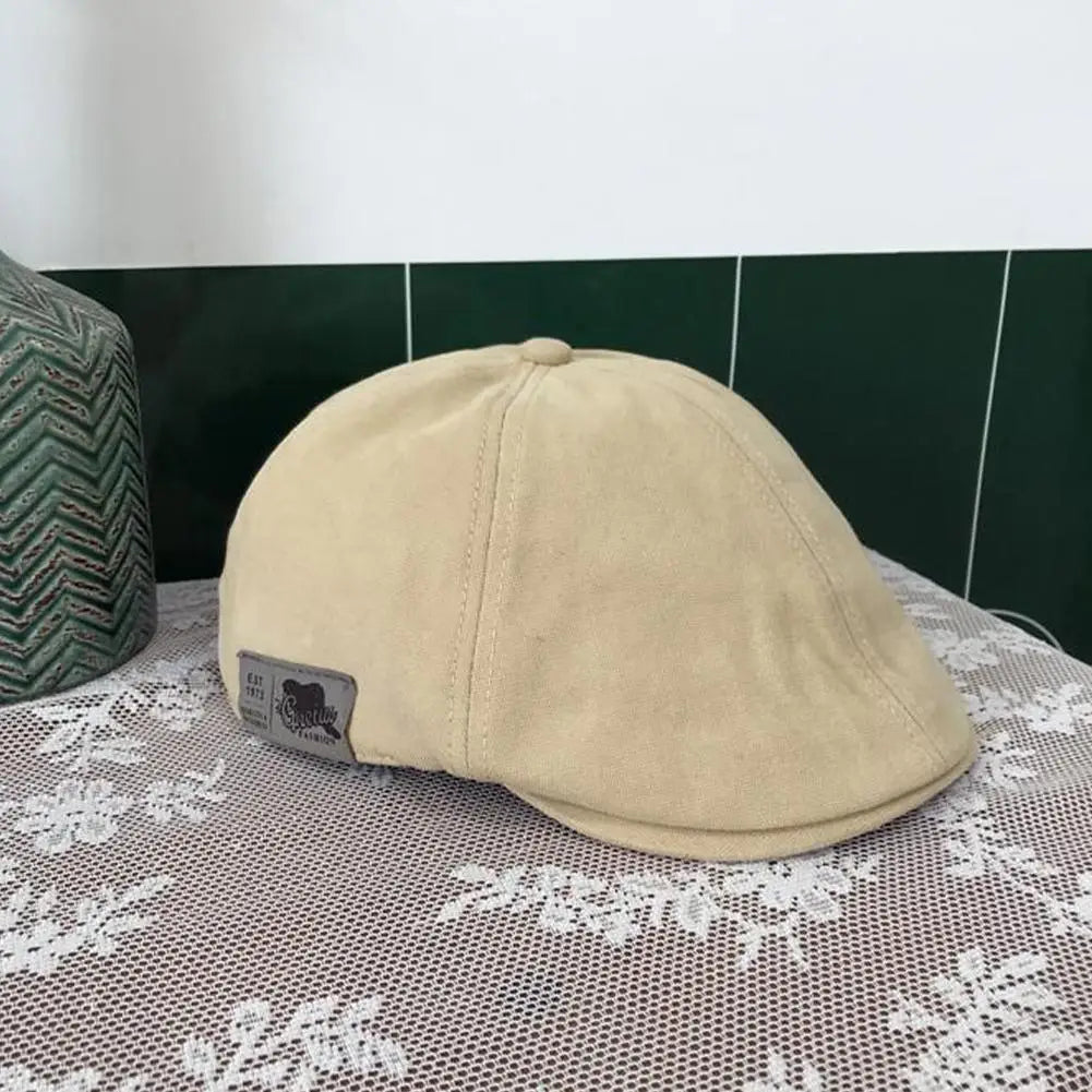 Retro Newsboy Beret Cap – Reversible Duckbill Hat for Women