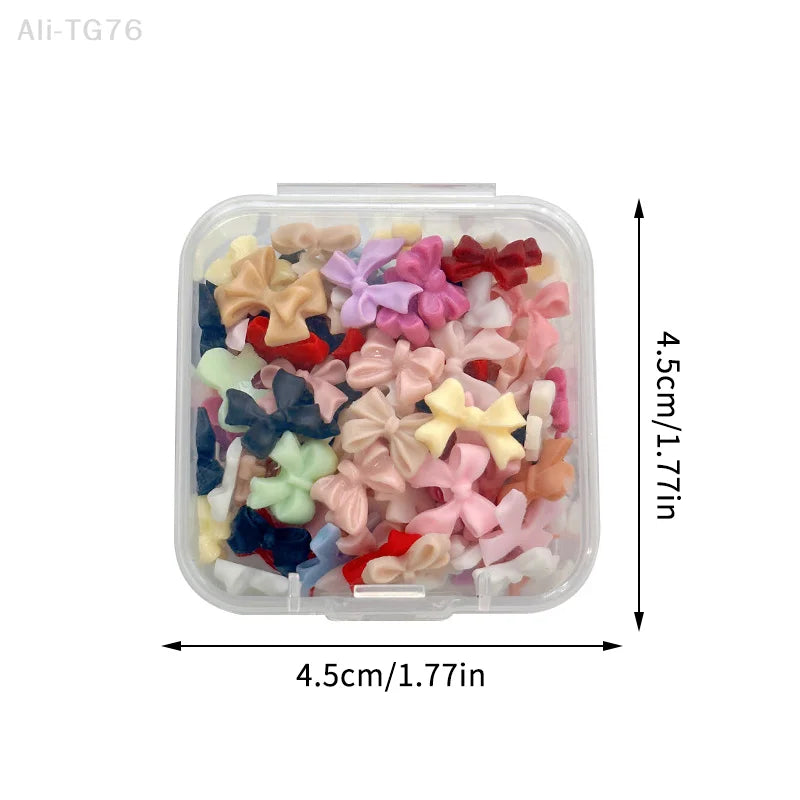 3D Resin Bow Nail Charms – Mixed Ribbon Cartoon Nail Art Set