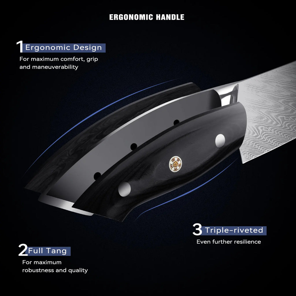 Damascus Steel Chef Knife – Japanese Forged Kitchen Knife Gift Box