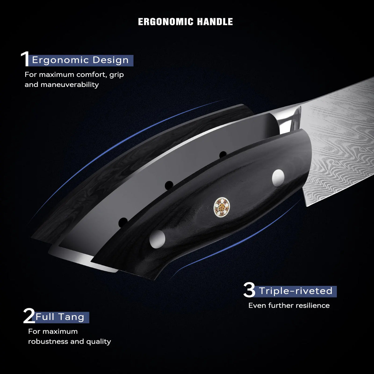 Damascus Steel Chef Knife – Japanese Forged Kitchen Knife Gift Box
