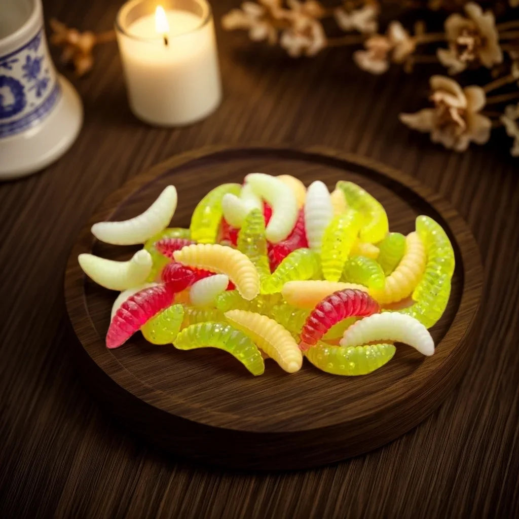 Bread Scent Soft Silicone Grub Lures Lifelike Artificial Maggot Worms