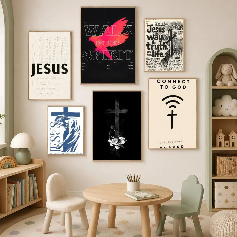 Bible Verse Jesus Christ Christian Wall Art Poster | Waterproof