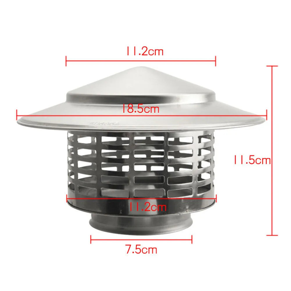 Stainless Steel Chimney Cap 75mm & 200mm – Exhaust Vent Hood