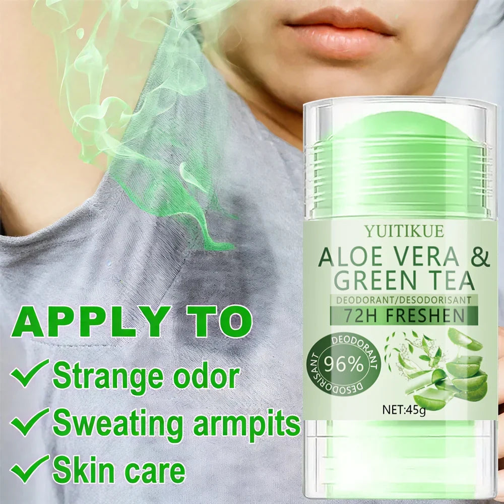 YUITIKUE Aloe & Green Tea Deodorant Stick 45g | 72H Fresh