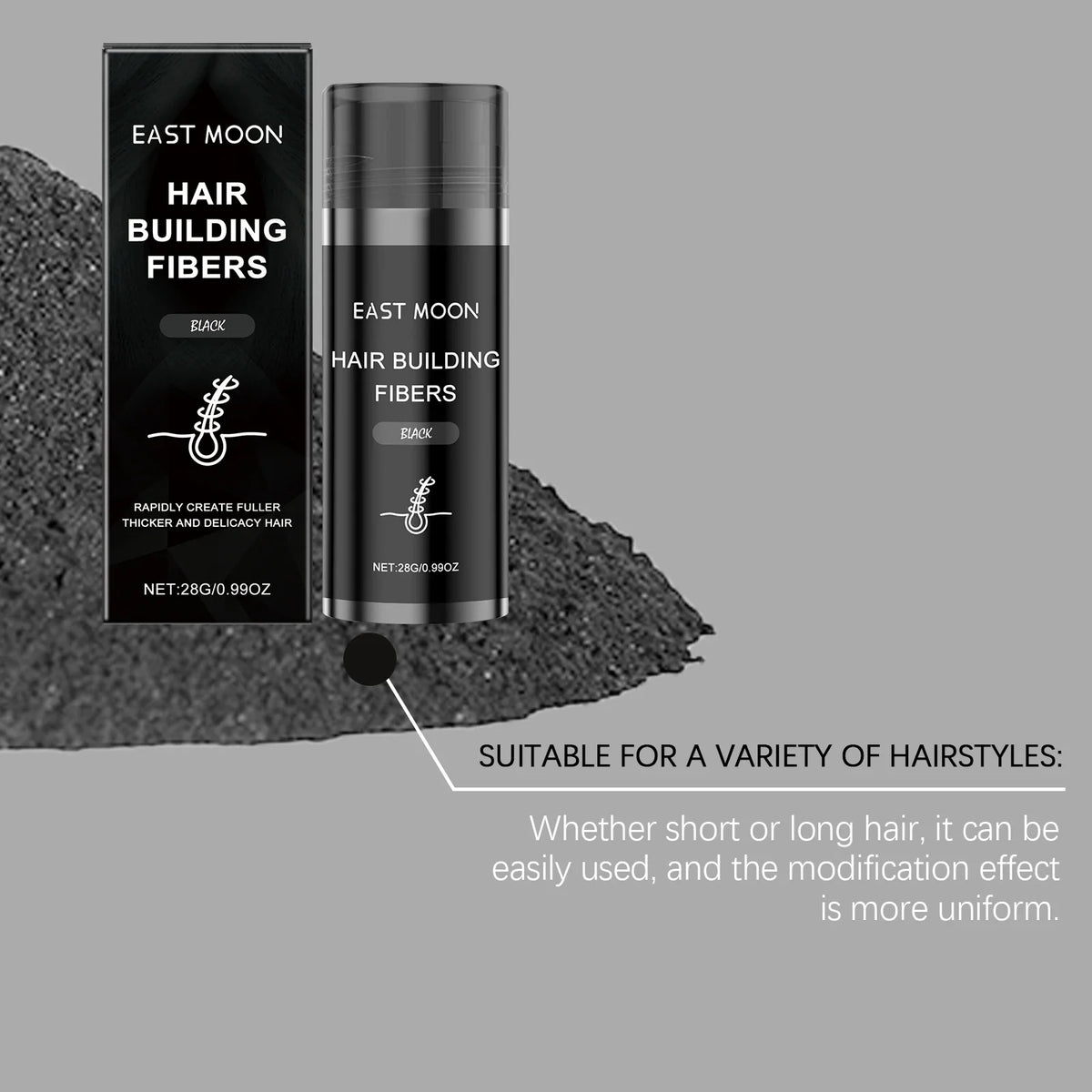 Vitamin E Hair Building Fibers Powder for Fuller Hair